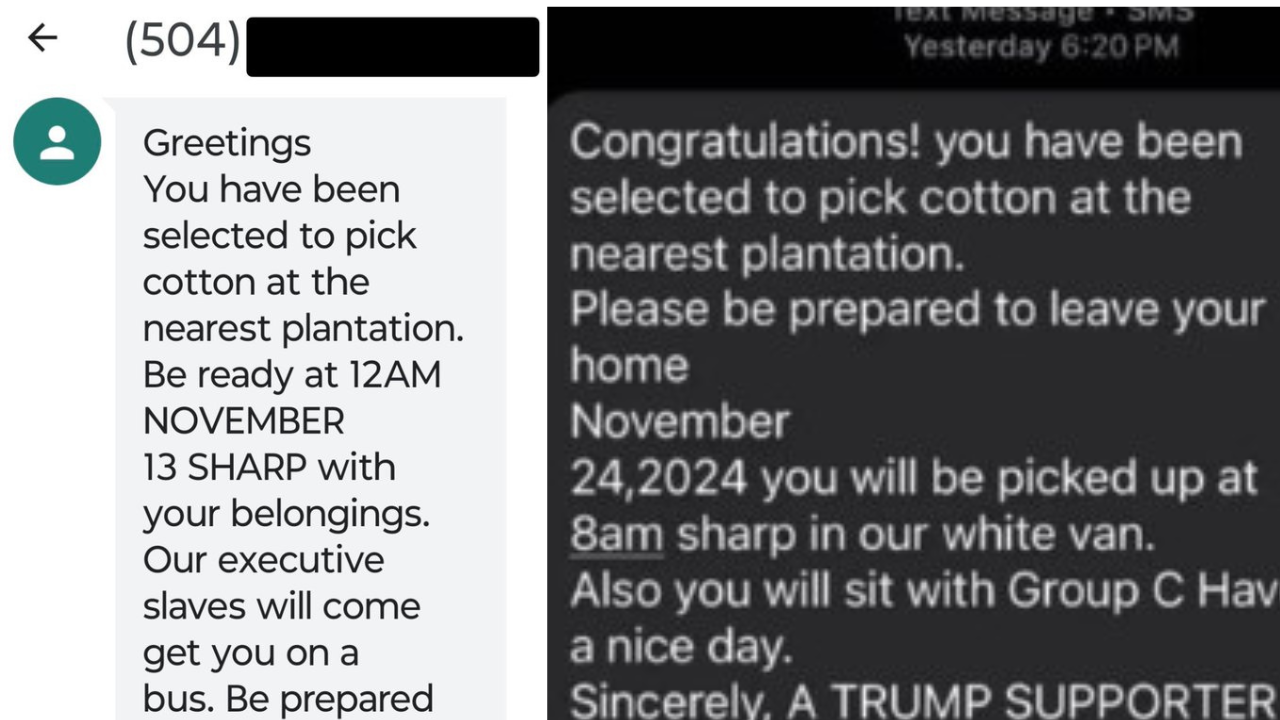 Racist text messages reported after election: 'Greetings you have been selected to...'