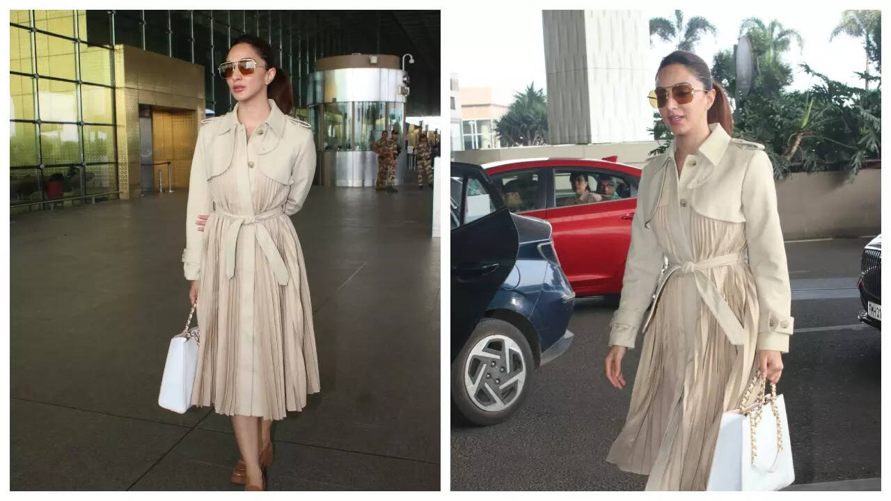Kiara Advani stuns in pleated dress at airport
