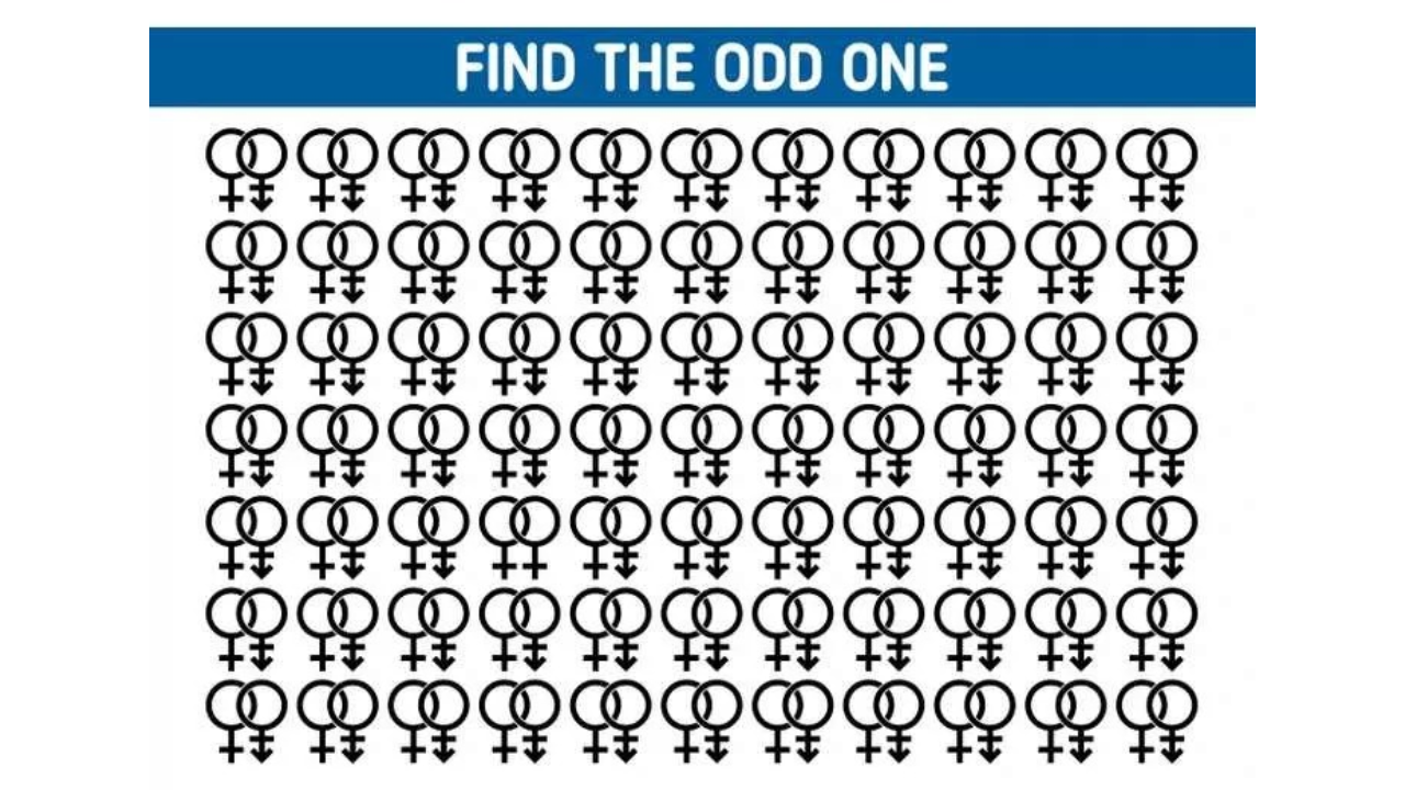 Find the odd symbol in this optical illusion puzzle