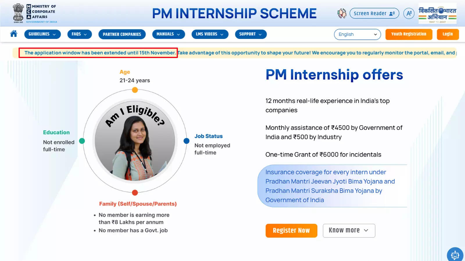 Prime minister's internship scheme deadline extended to November 15, 2024, apply here