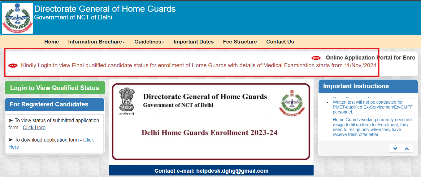 Delhi Home Guard 2024 final result released dghgenrollment.in: Direct link to download scorecards here