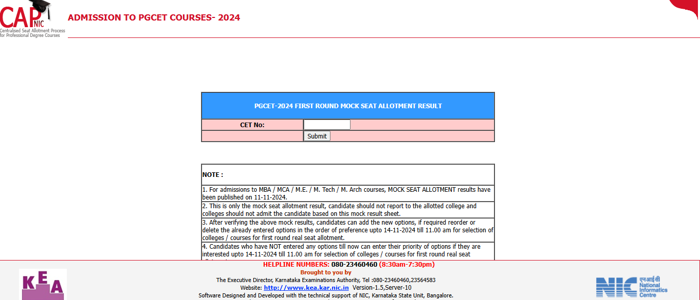 Karnataka PGCET mock seat allotment result 2024 released at cetonline.karnataka.gov.in: Direct link to check here