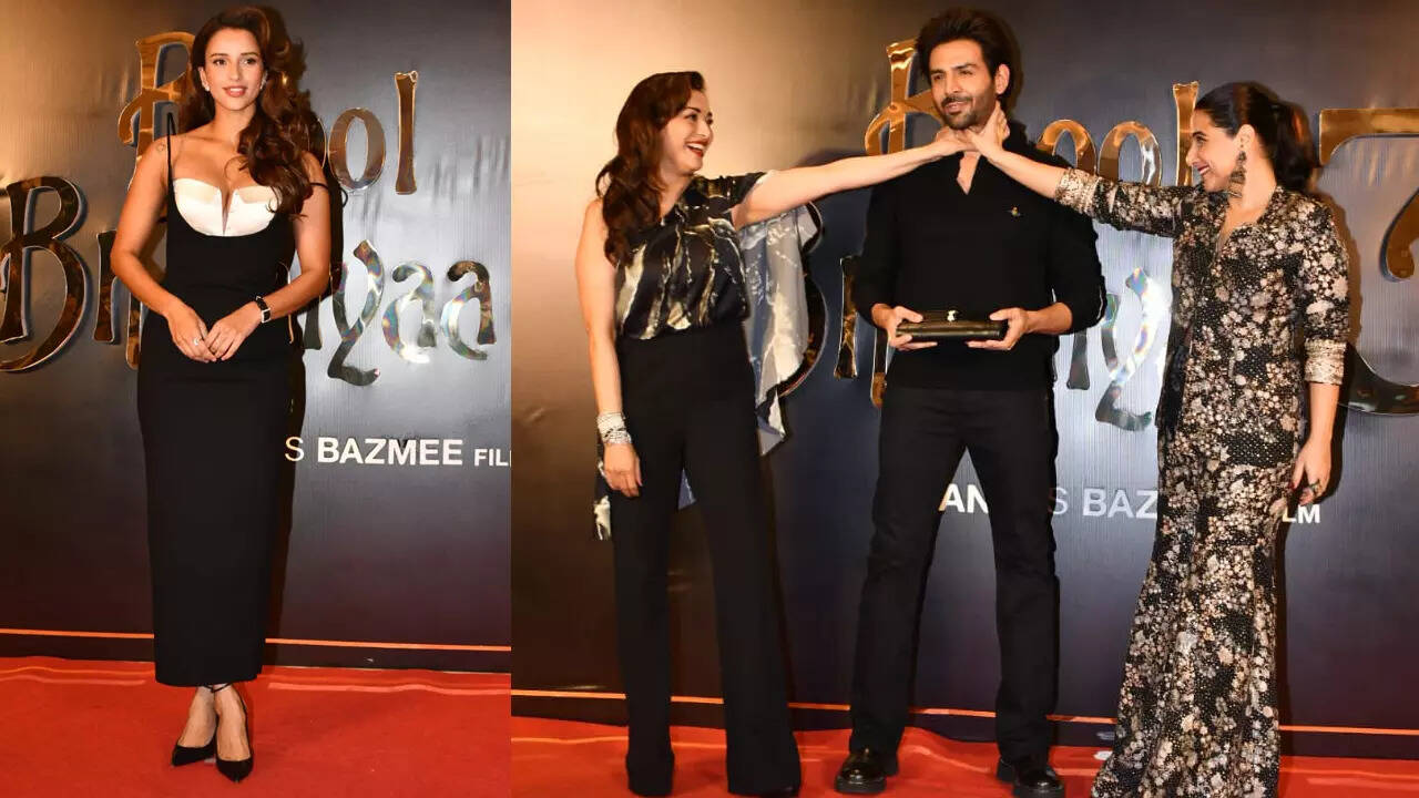 Celebs arrive in style at Bhool Bhulaiyaa 3 success bash