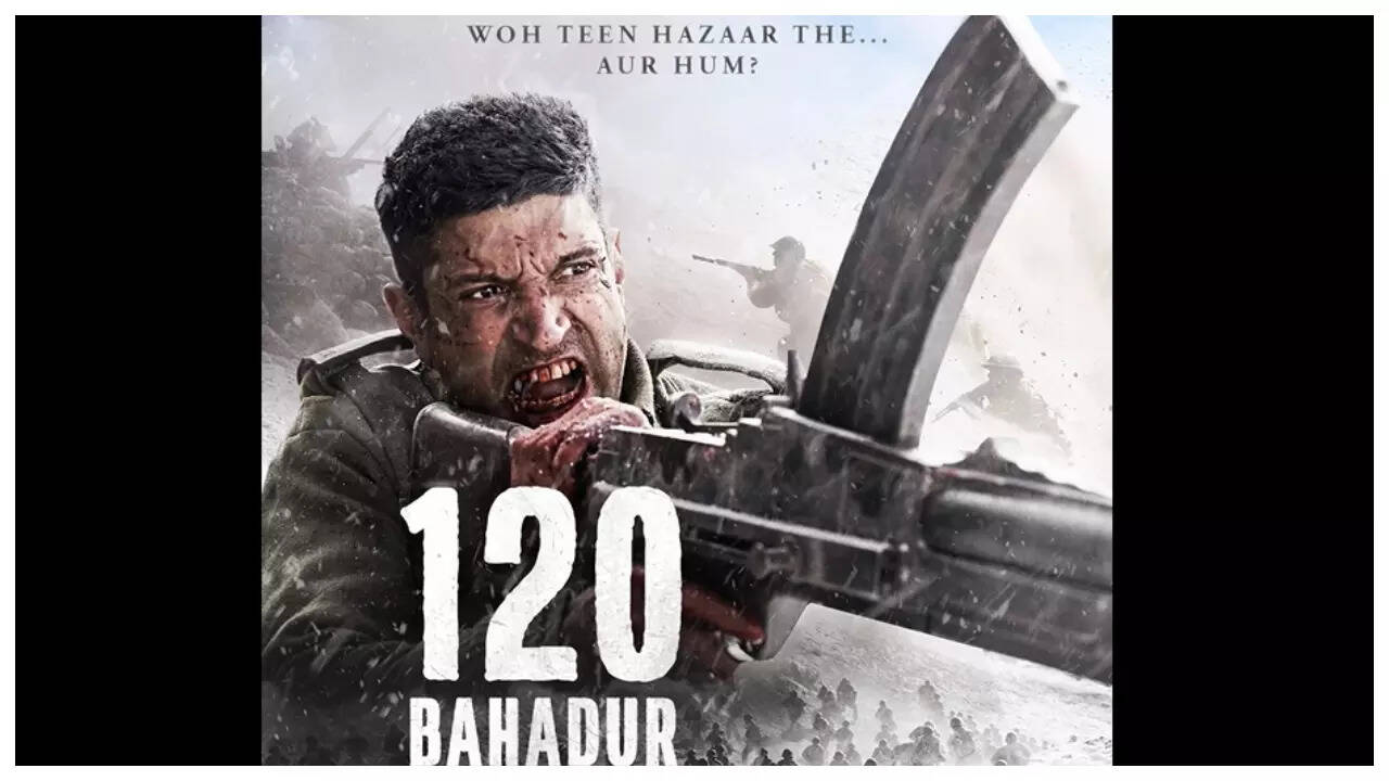 120 Bahadur poster: Farhan as Major Shaitan Singh