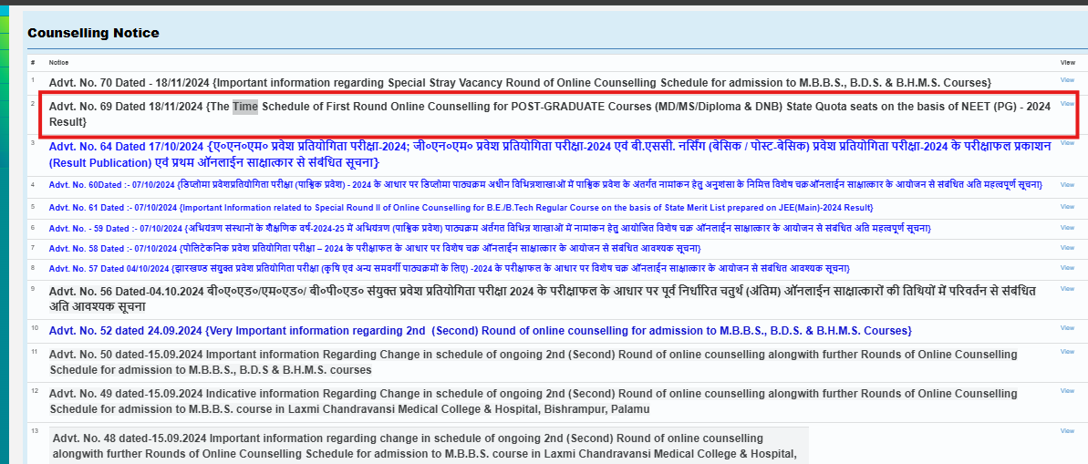 Jharkhand NEET PG 2024 round 1 counselling schedule released at jceceb.jharkhand.gov.in: Check important dates here