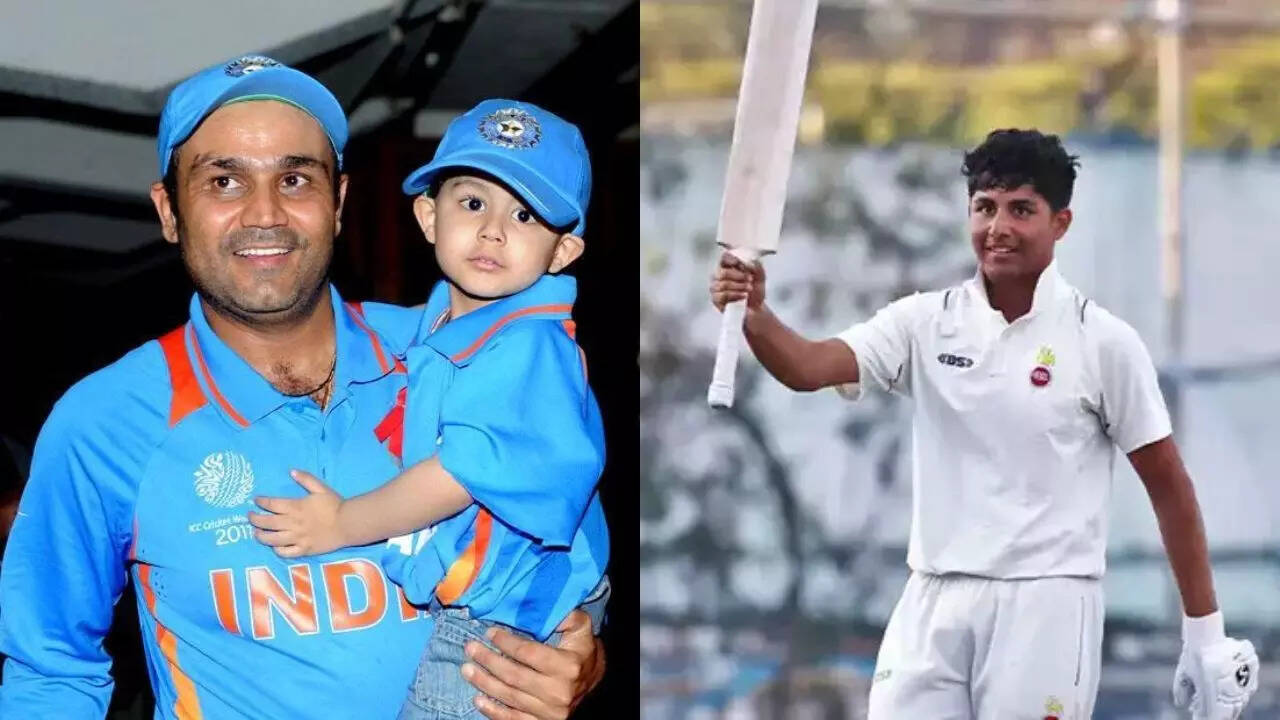Who is Virender Sehwag's son Aaryavir as he smashes 297