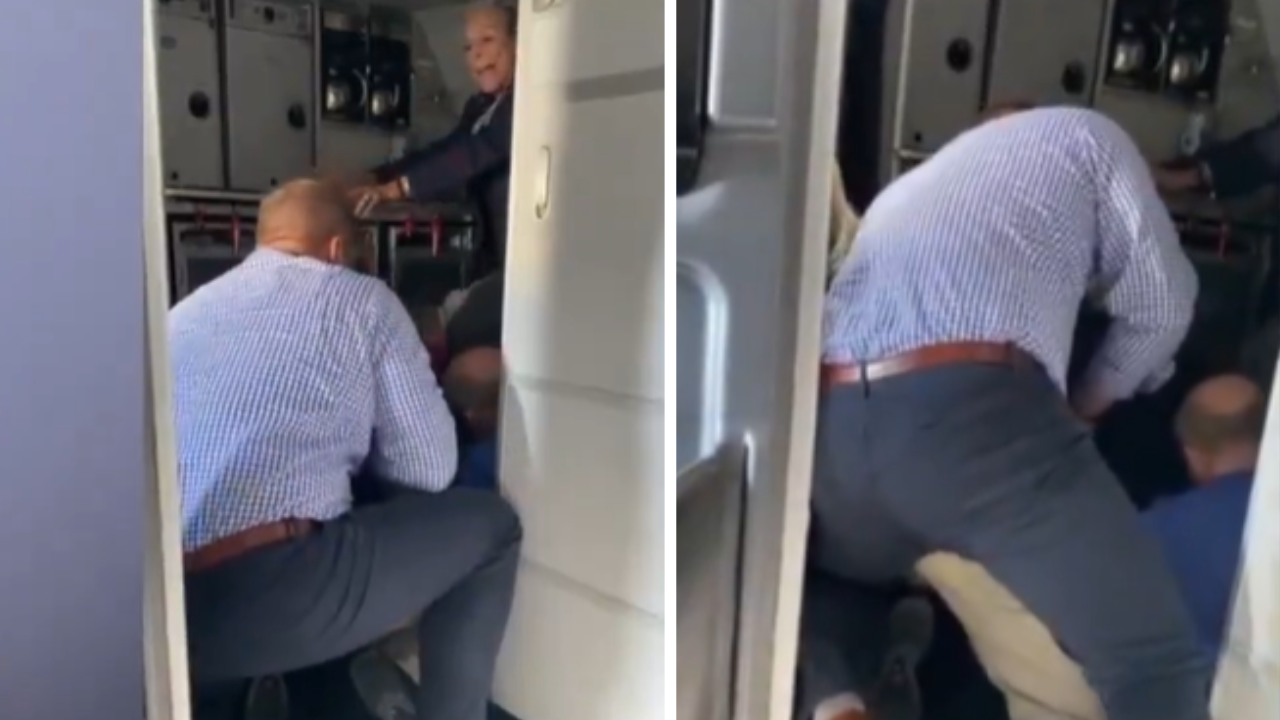 Watch: Passengers duct-tape man who demanded to exit American Airlines flight midair