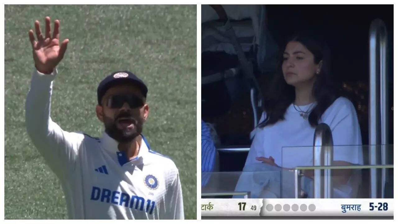 Anushka cheers for Virat at India vs Australia match