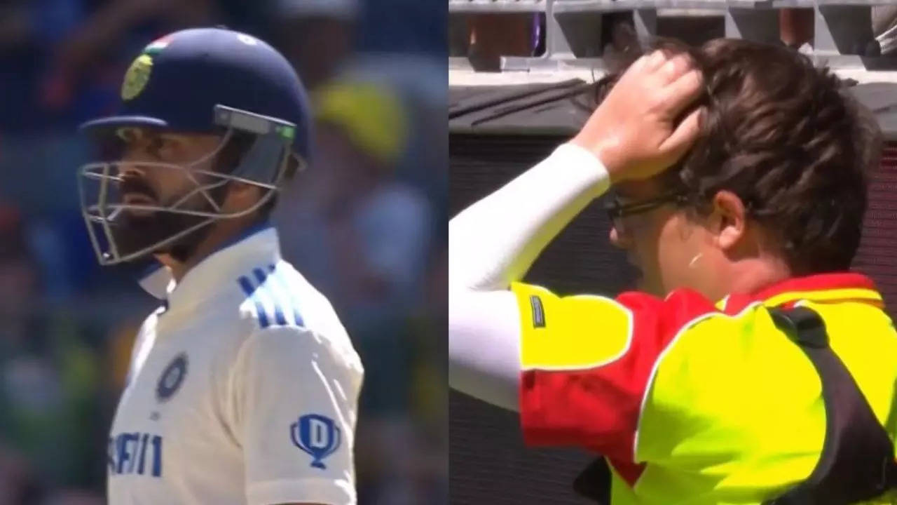 OUCH! Kohli's six hits steward on head - Watch