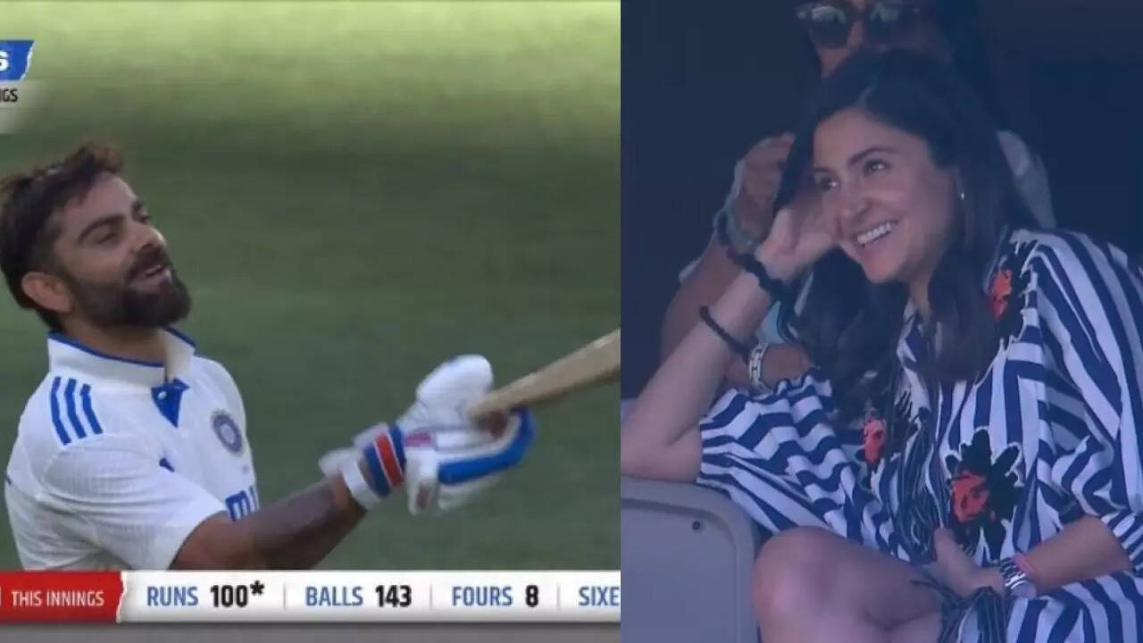 Virat throws flying kiss at Anushka: 'She's been with me..'