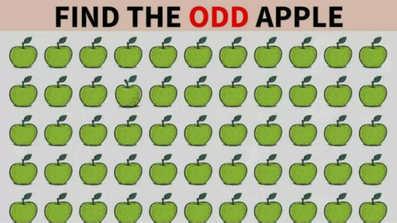 Optical Illusion: Only those with a perfect vision can spot the odd apple within 10 seconds