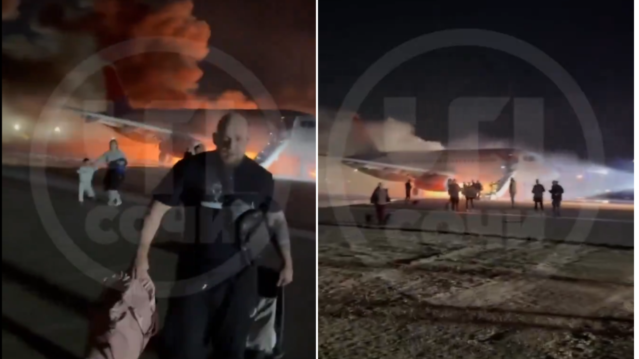 Watch: Terrified passengers flee as Russian jetliner catches fire on Antalya Airport runway