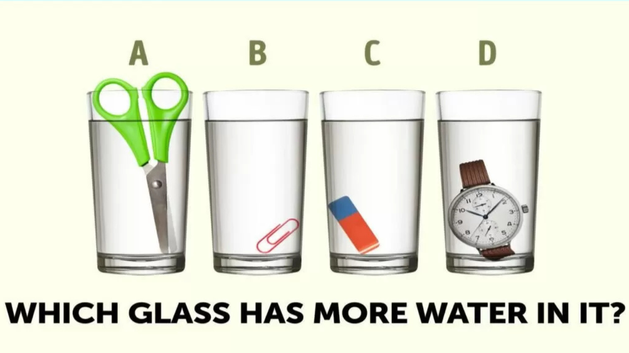 Optical Illusion: Only a high-IQ person can tell which glass has more water in it