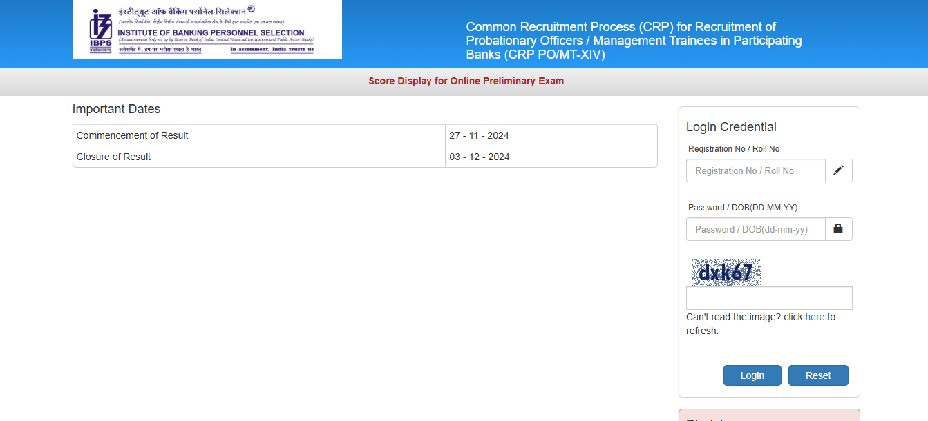 IBPS PO prelims scorecard 2024 released at ibps.in: Direct link to check here