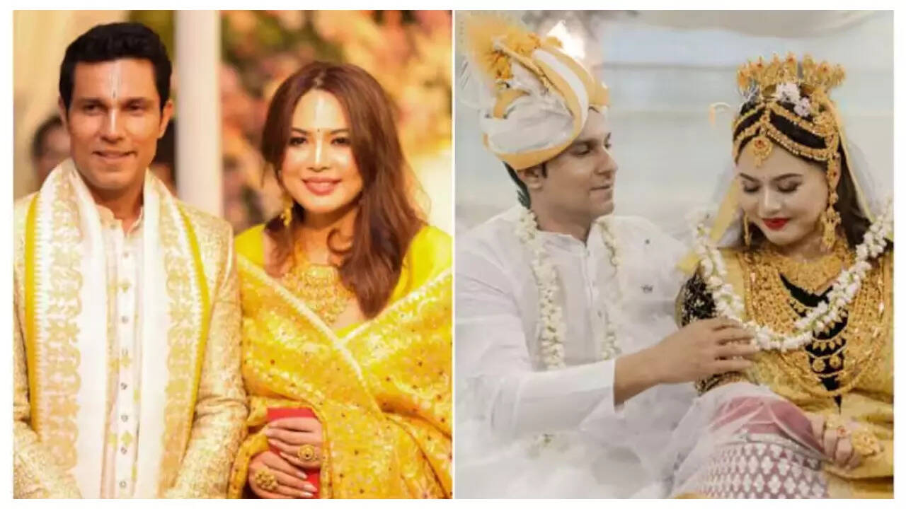 Randeep on 1st wedding anniversary with Lin Laishram
