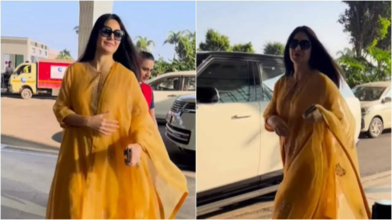 Katrina waves goodbye with 'Punjabi bahu' vibes