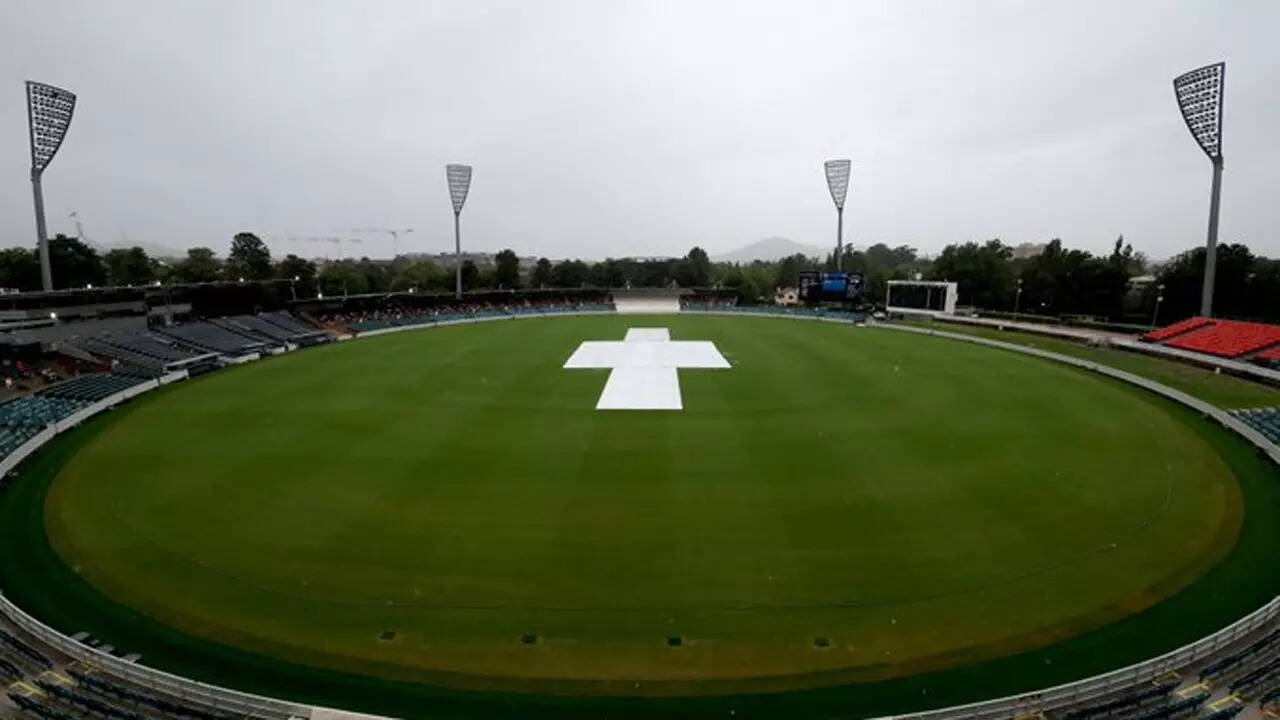 India vs Aus PM XI Live: Rain stops but covers still on