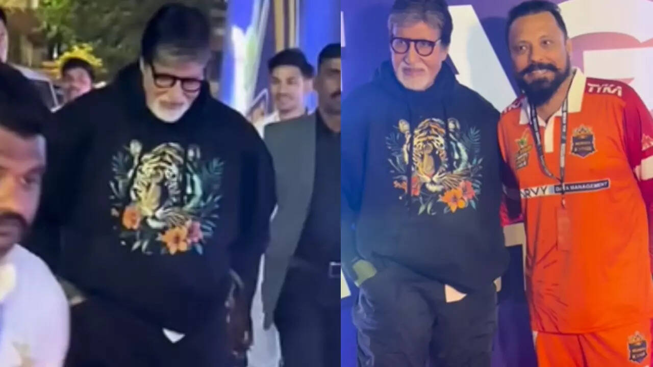 Amitabh Bachchan's a stylish red carpet appearance
