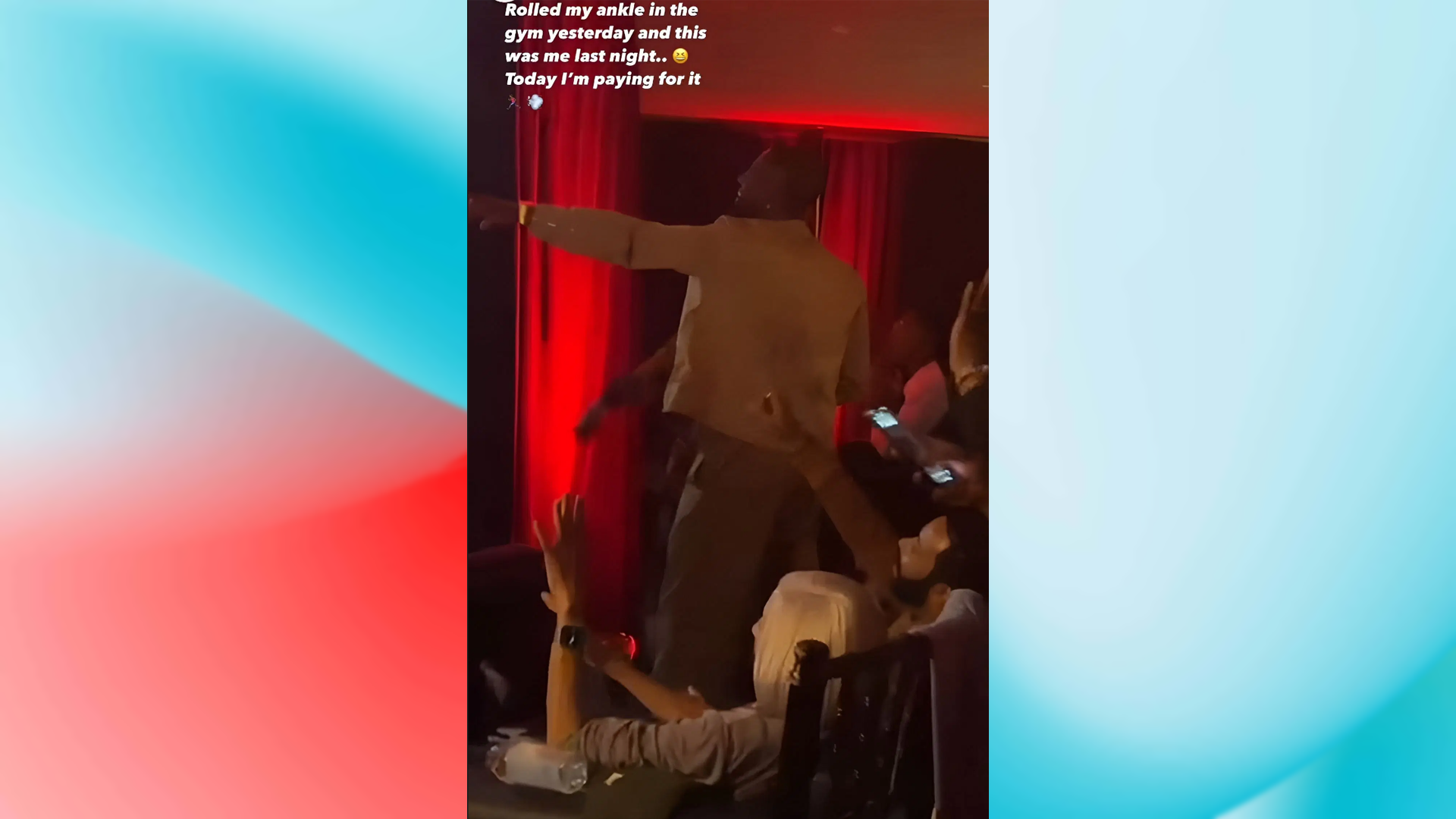 Dwayne Wade's story showing him at the party