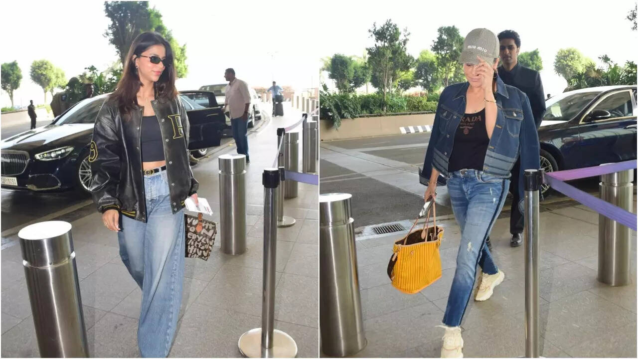 Suhana and Gauri jet off from Mumbai