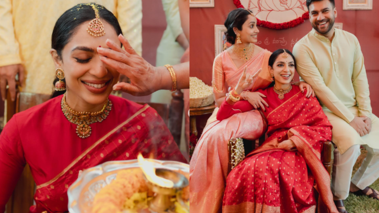 Sobhita looks like a royal in a traditional red saree