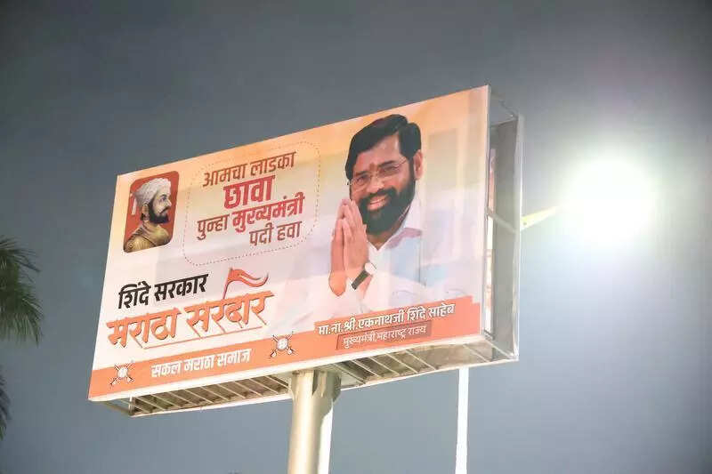 Banners come up demanding ‘Maratha Sardar’ Shinde as Maha CM