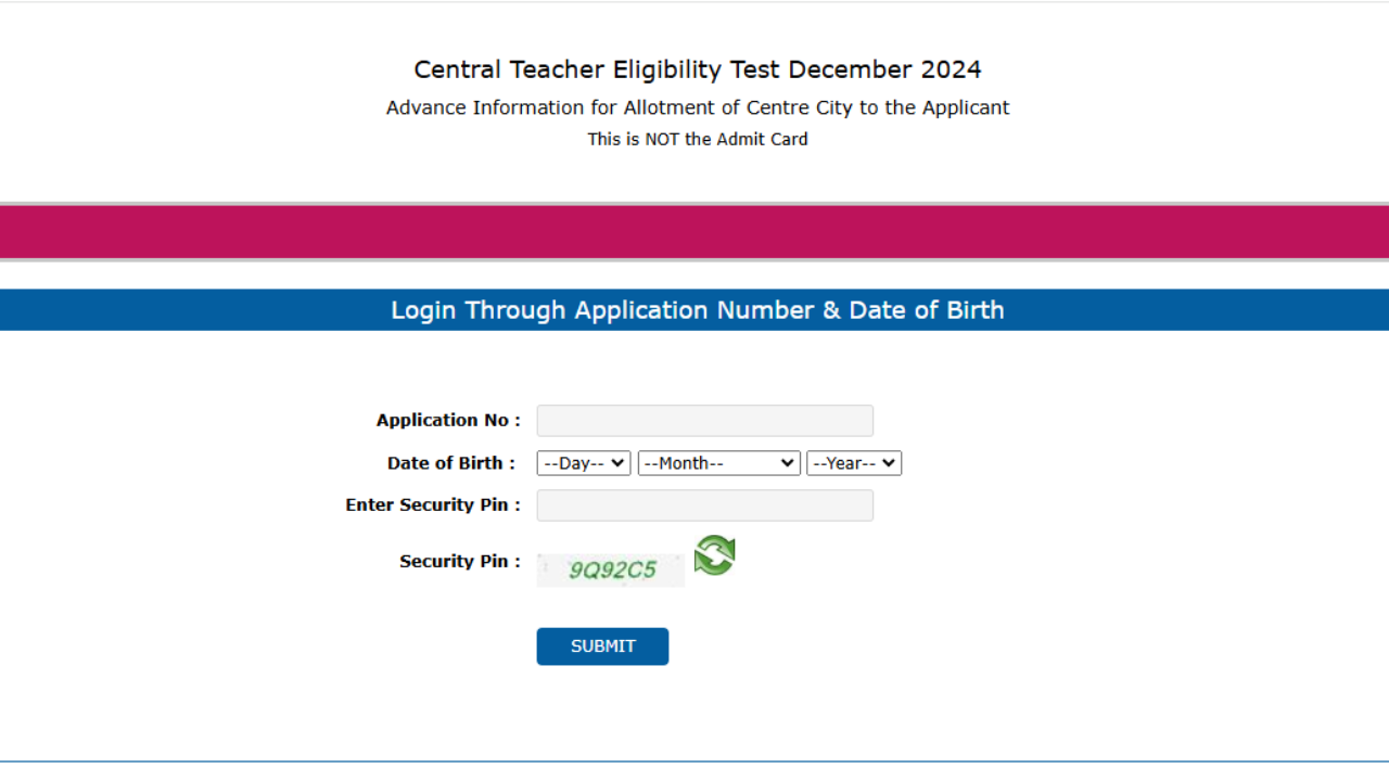 CTET December 2024 date and city slip released, check direct link here