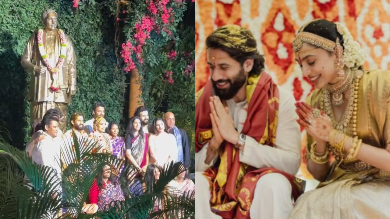 Watch: Chay -Sobhita pose in front of ANR’s statue