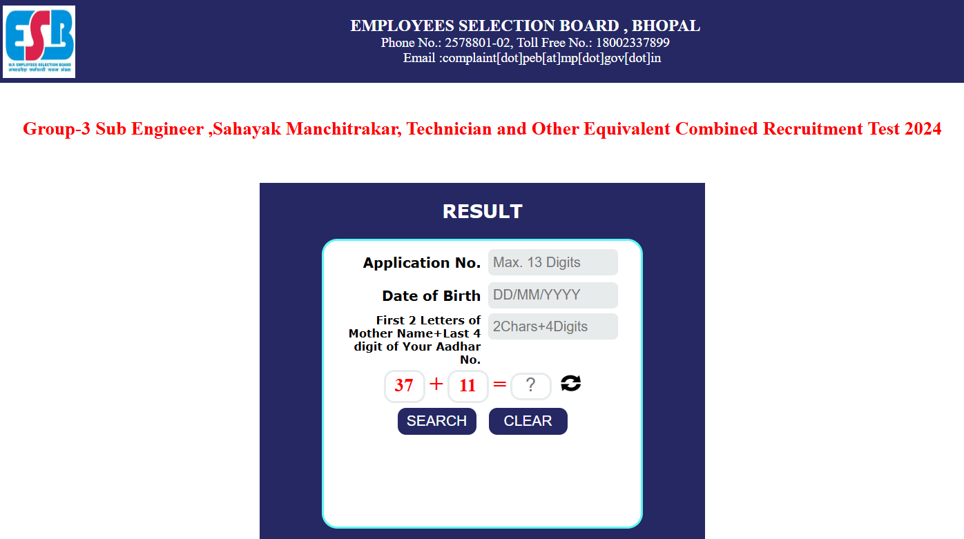 MPESB recruitment 2023: Results for Group 3 Sub-engineer, Technician and other posts released, direct link here