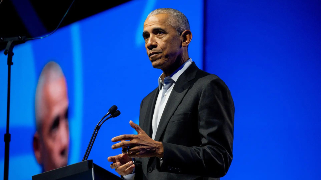 'Division is one of the greatest challenges of our time,' says Barack Obama at democracy forum