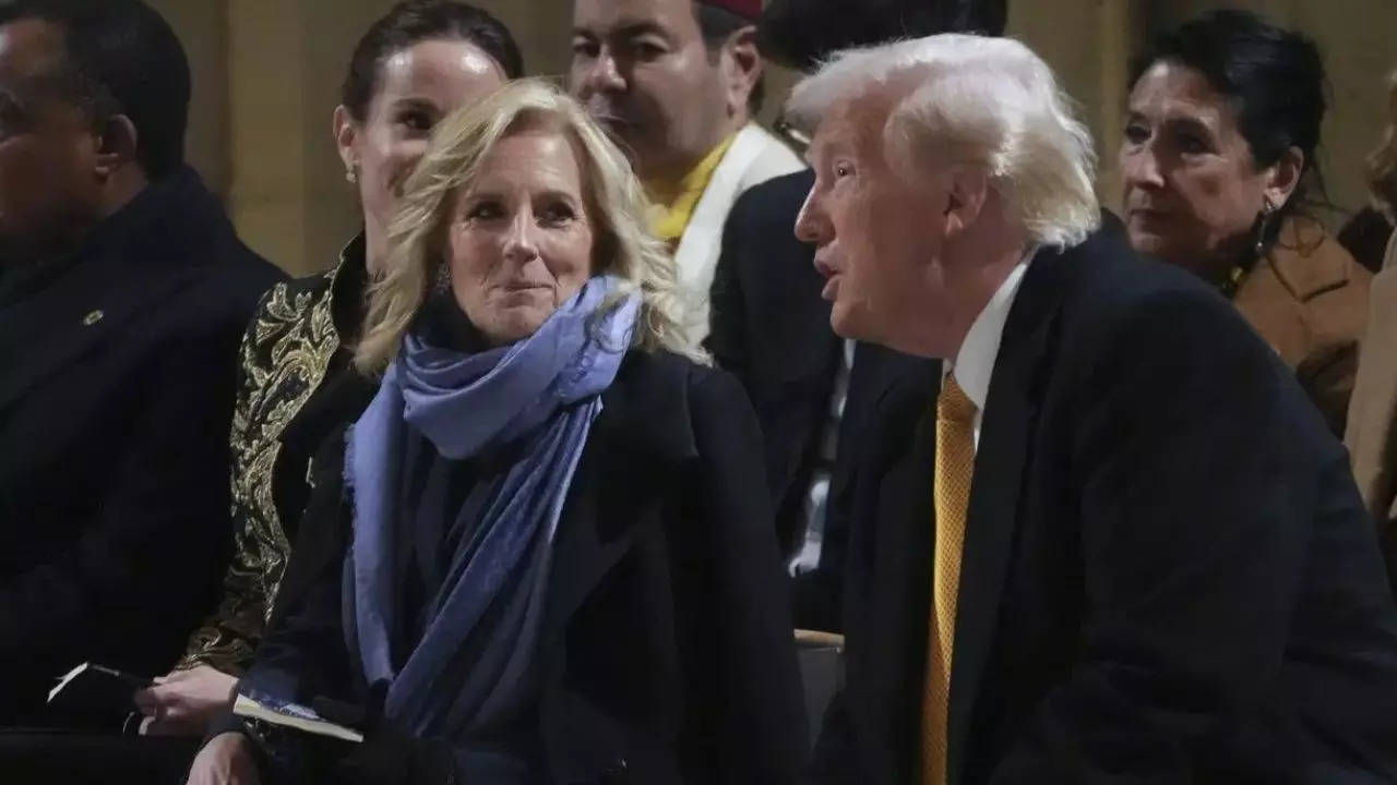 Internet reacts as Trump and Jill Biden share candid moment at Notre Dame reopening