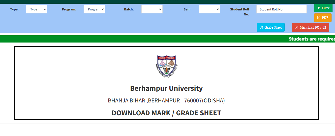 Berhampur University result released at buodisha.edu.in: Direct link to download UG, PG mark sheet here