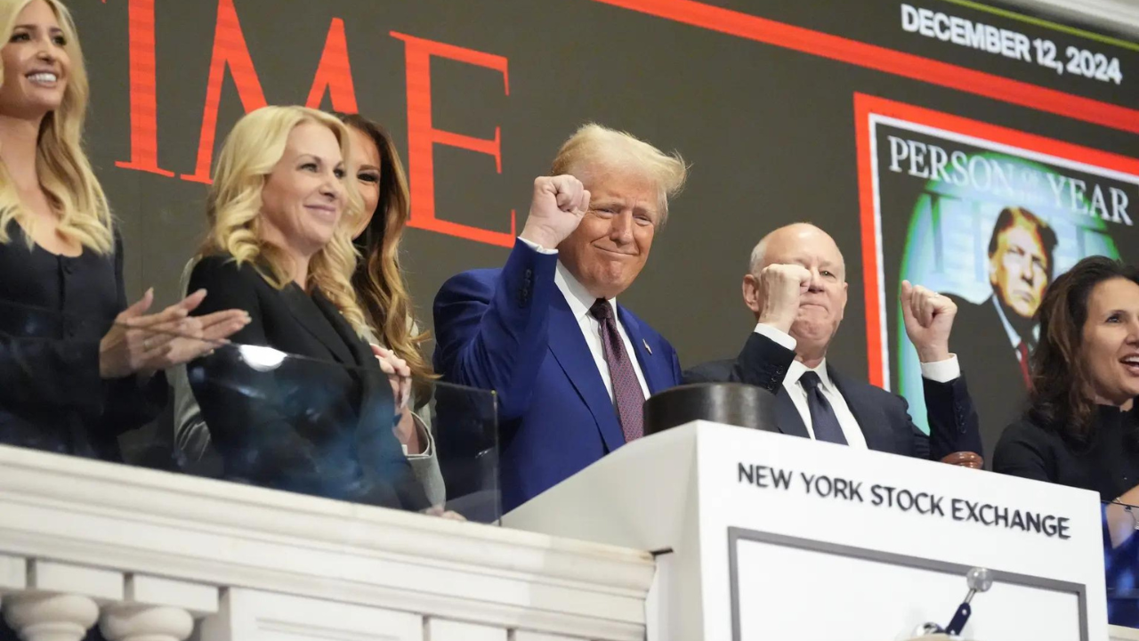 Trump celebrates Time's 'Person of the Year' by ringing NYSE opening bell