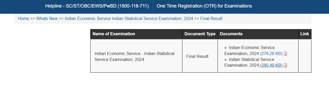 UPSC IES, ISS result 2024 released at upsc.gov.in: Direct link to check here