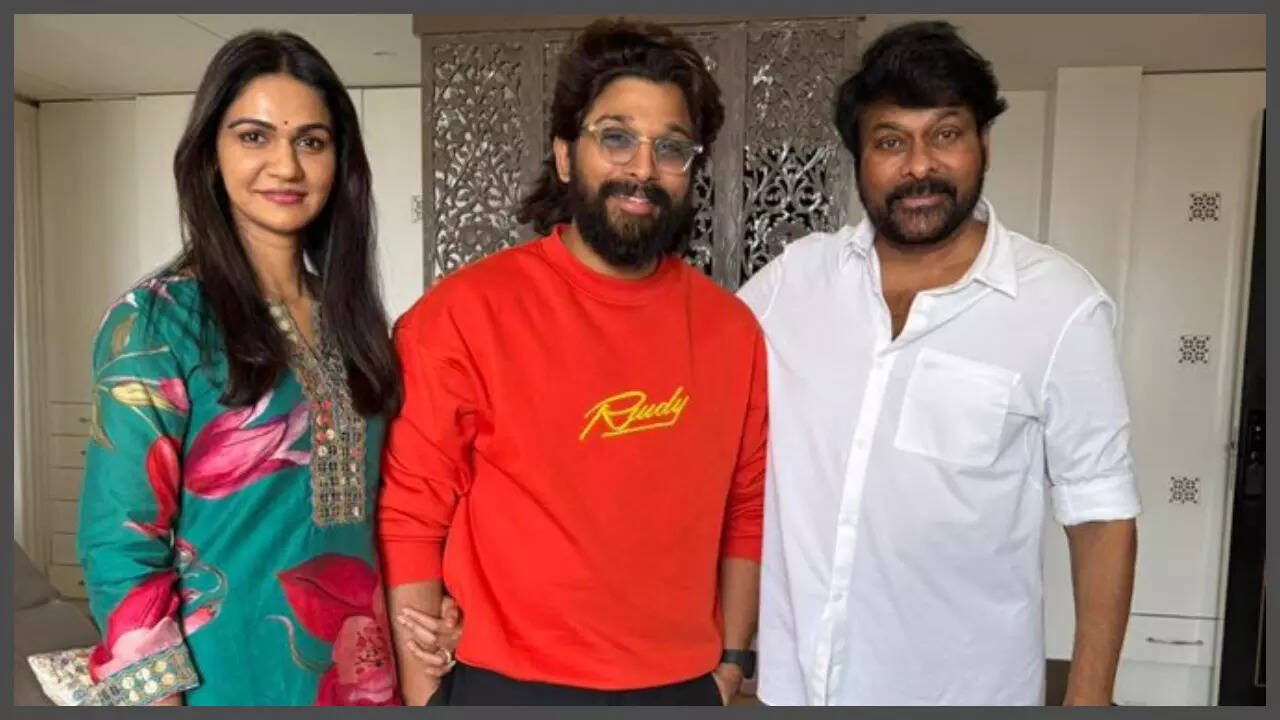 Allu Arjun meets Chiranjeevi at his residence -See photo