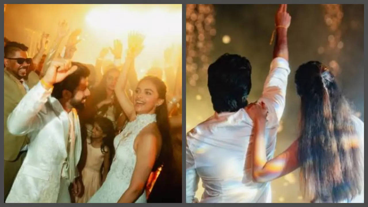 Pics from Keerthy’s white wedding; Varun REACTS