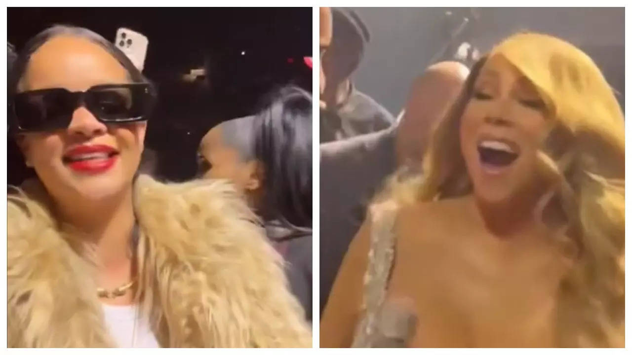 Rihanna has an EPIC fan-moment with Mariah Carey