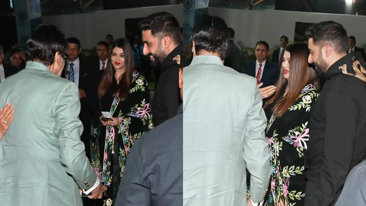 Abhishek turns protective husband for Aishwarya- Video