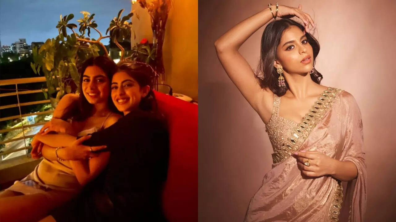 Khushi, Navya and Shanaya react to Suhana's new saree look