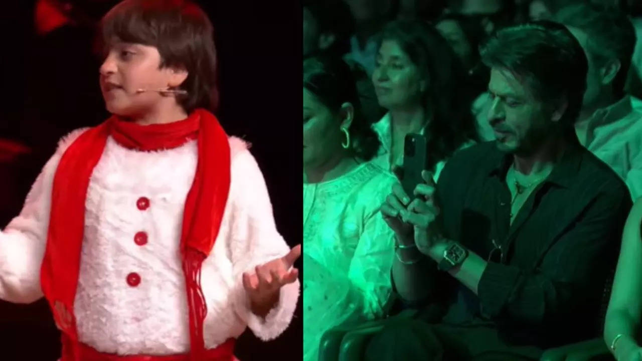 SRK captures AbRam’s Christmas play- Video