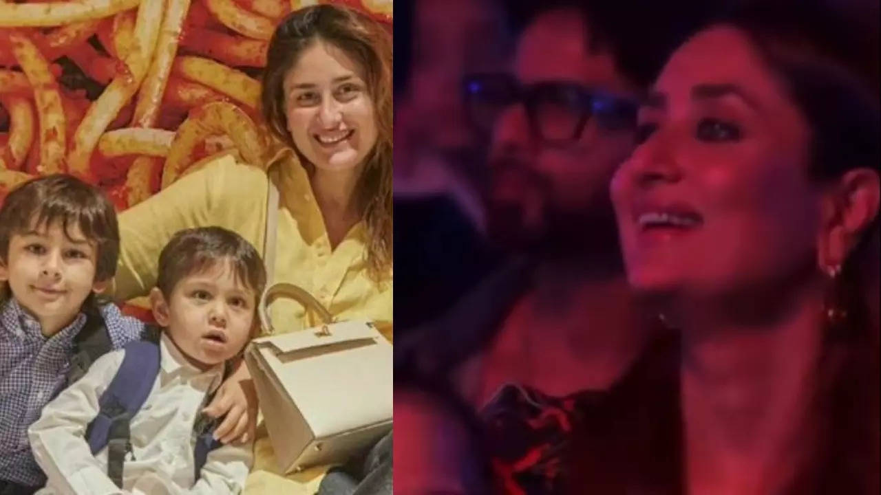 Kareena cheers the loudest as her kids Jeh and Taimur