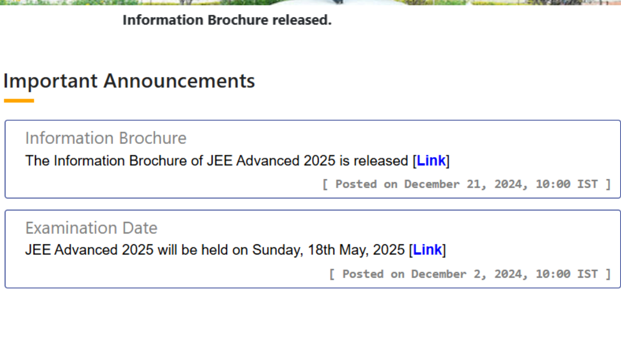 JEE Advanced 2025 official brochure released, registration begins on April 23 – Check details here