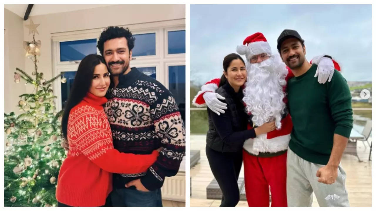 Katrina-Vicky cuddle-up in Christmas pics