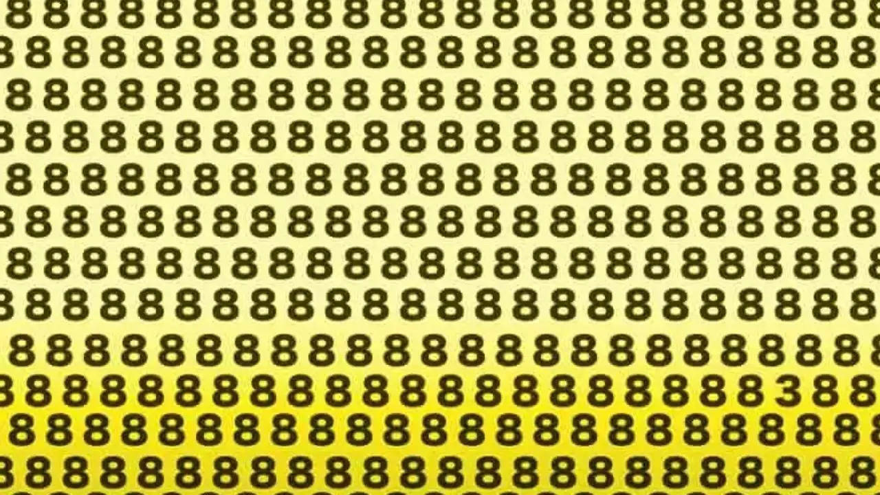 Optical Illusion: Only people with exceptional observational skills can spot the hidden ‘3’ among 8’s in under 7 seconds!