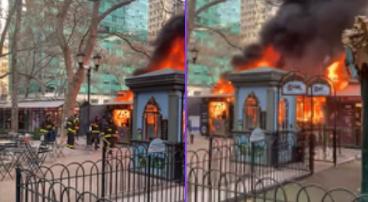 Fire breaks out at NYC's Bryant Park holiday market stall