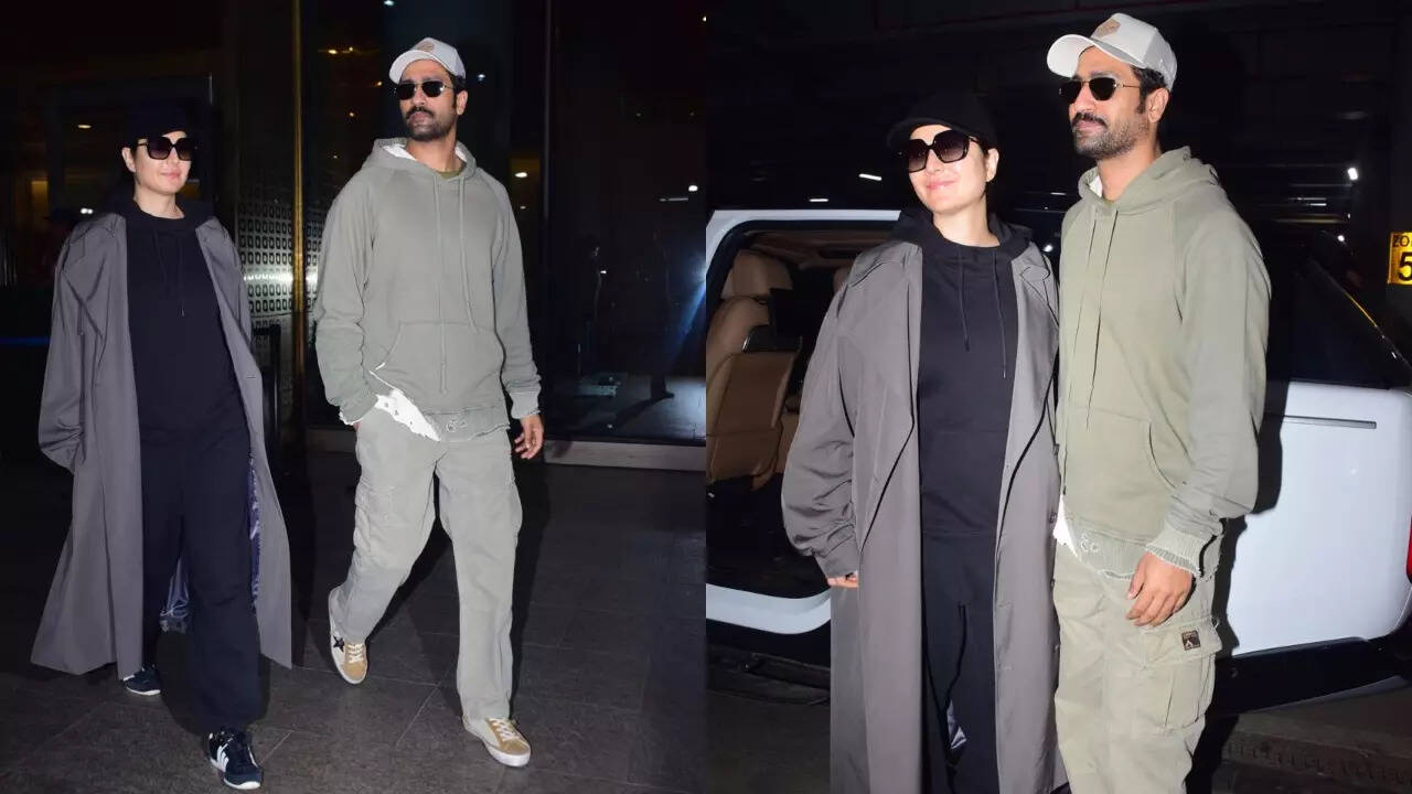 Katrina-Vicky return to Mumbai in a matching style