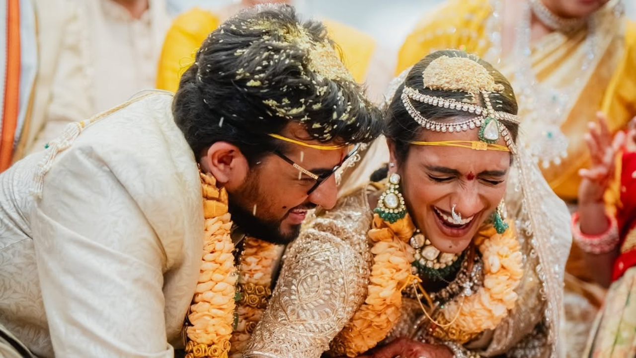 PV Sindhu during her wedding ceremony