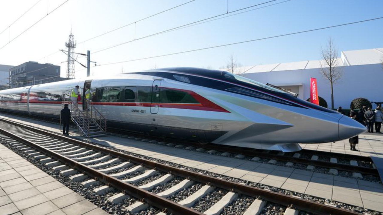 China unveils prototype of world's fastest train, capable of reaching 450 km/h