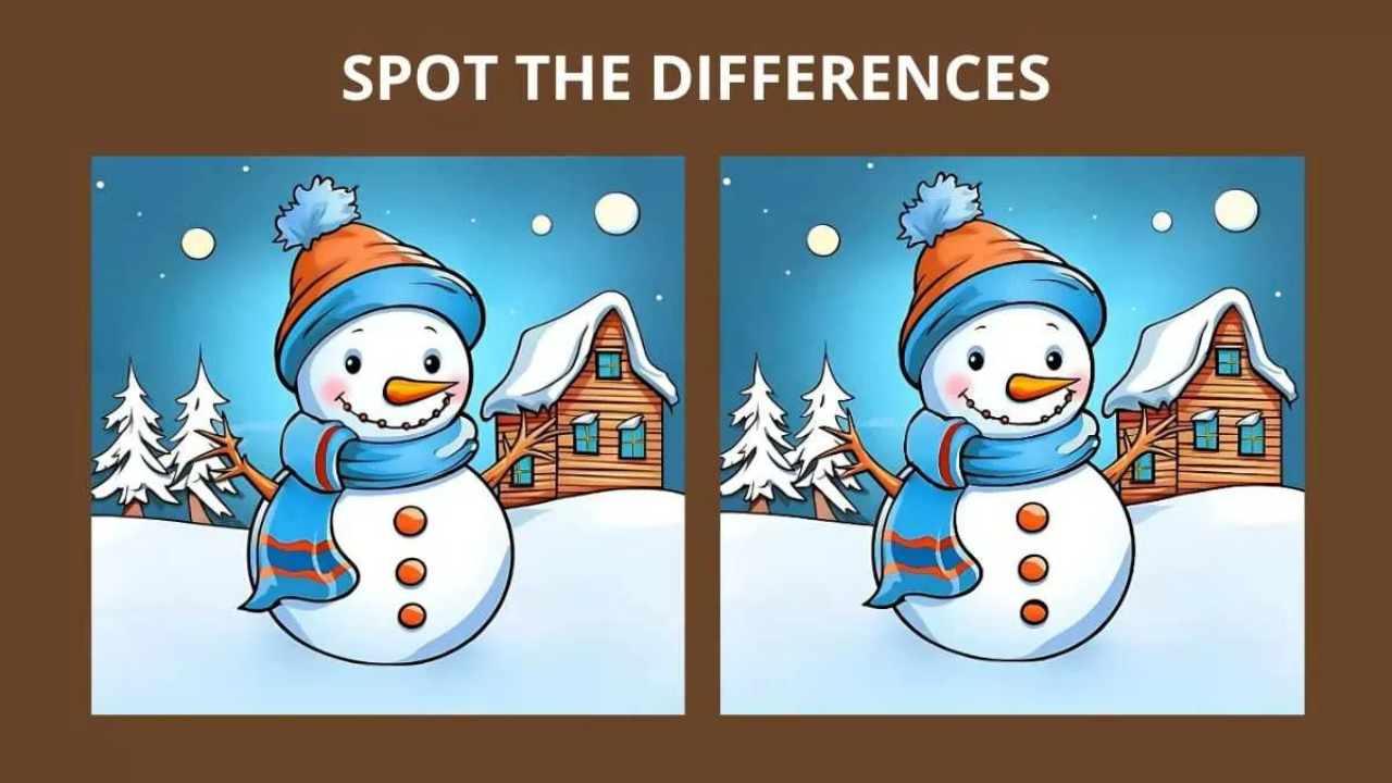 Optical Illusion: Can you spot 3 differences between these snowmen?