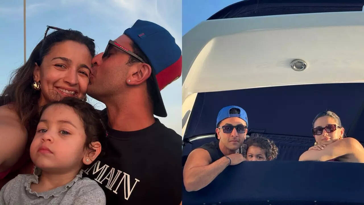 Ranbir kisses Alia in their new year selfie with Raha